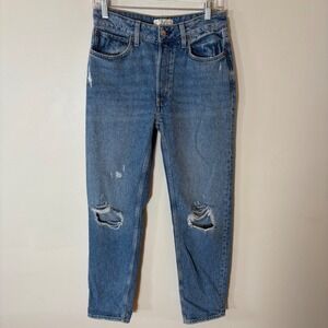 We The Free Distressed Slim Straight Jeans Button Fly Size 26